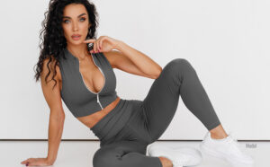 woman in grey athletic wear